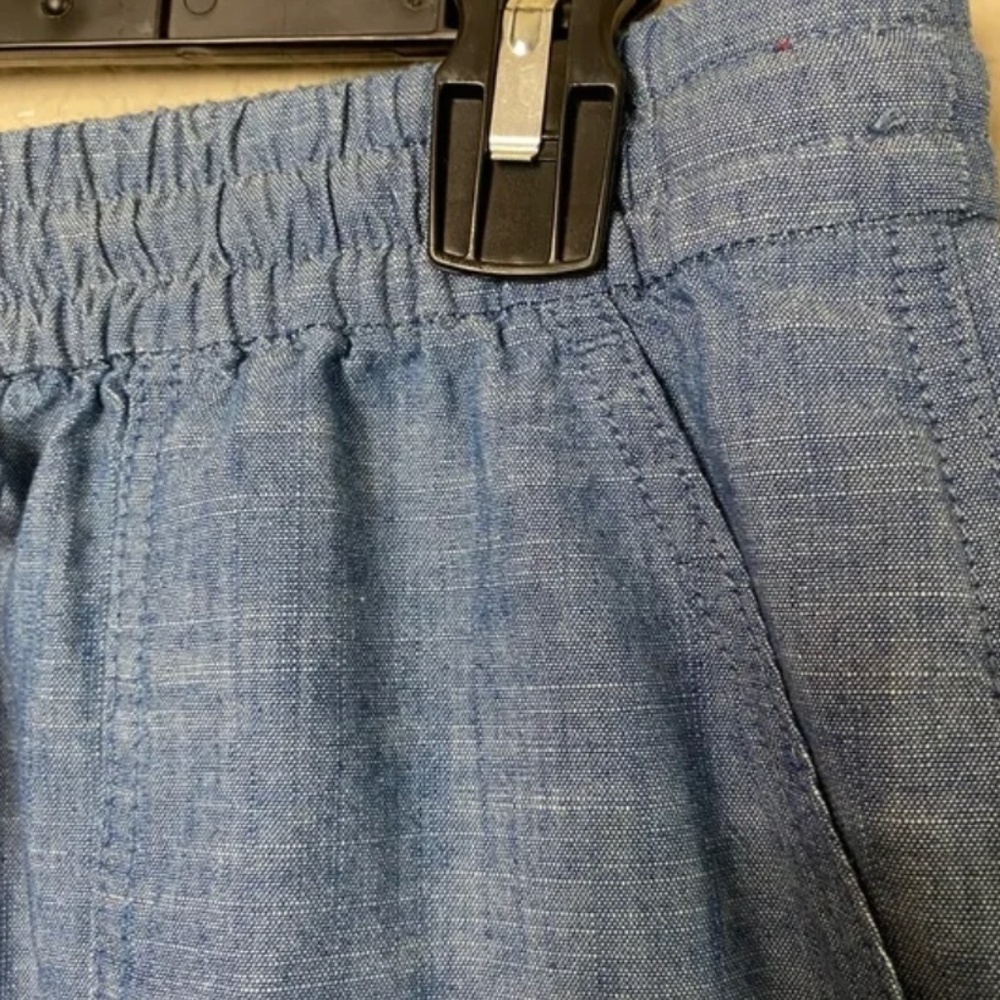 J. Crew Blue Chambray Drawstring Pull Up Shorts (… - image 5